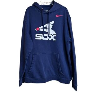 Nike Blue Hoodie with White and Red Logo